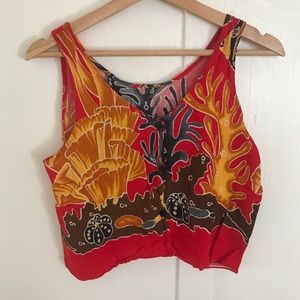 Ocean scene vintage crop top